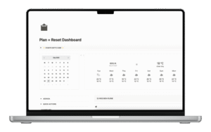 Plan + Reset Dashboard
